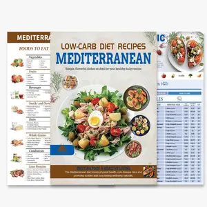 3 Count Mediterranean Diet Food List -Mediterranean Ingredient Meal Plan Sticque, Foods To Limit, Lunch, Break fast Recipes for Easy Chart Brochure Cookbook Healthy Living