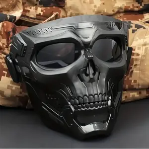 Motorcycle Anti-Wind Riding Goggles, Retro Harley Full Face Protection, Halloween Tactical Skull Mask for Outdoor Sports