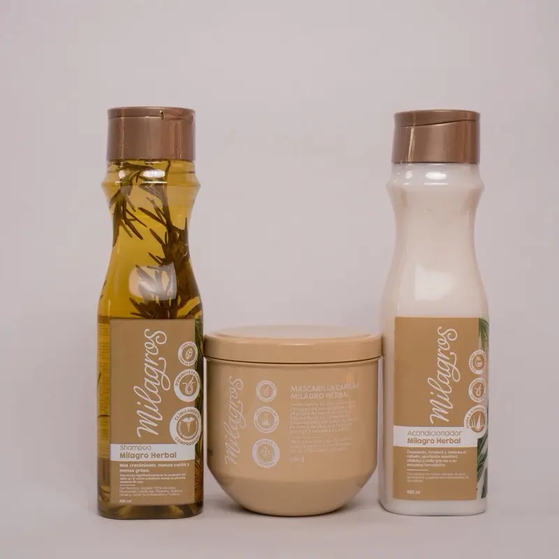 Kit Herbal milagros shampoo + conditioner + hydrating mask