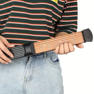 Portable Pocket Guitar Chord Trainer, 6 Fret Classical Guitar Practice Tool, Beginner Fingerboard Training, Includes Wrench and Storage Bag