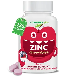 VitaWorks Kids Zinc Chewable Tablets, 15mg , 120 count