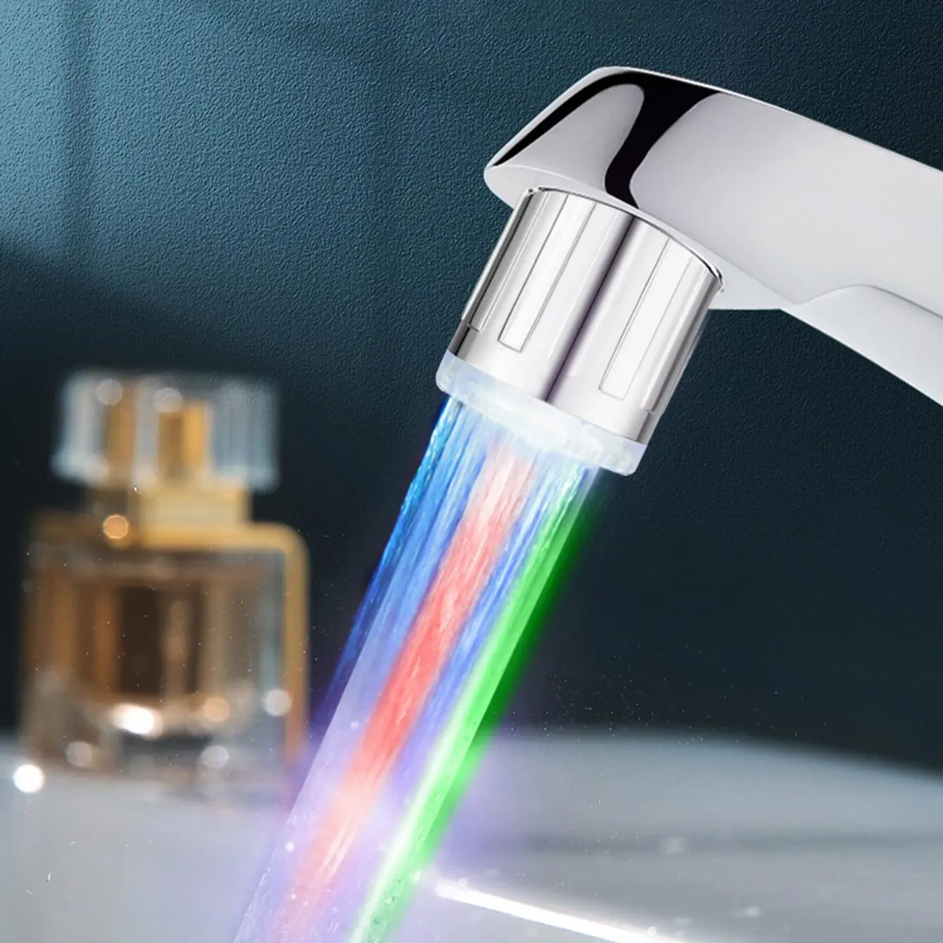 7-color Water Stream Faucet Spout, 1 Count Faucet Tap Aerator, Bathroom Sink Tap Replacement Spout, Faucet Aerator Extension, Faucet Attachment