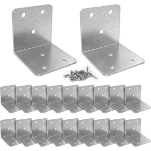 20 count Metal Corner Braces, 2 in  L Brackets for  (with Screws), 90  Wide Corner Metal Corner Bracket for  Furniture Bed Chair