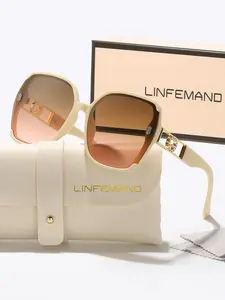 Unisex Simple Style Ombre Tinted Lens Modern Sunglasses, Trendy Casual Oversized Frame Sunglasses for Everyday Use, Fashion Accessories for Outdoor Activities, High Quality Sunglasses