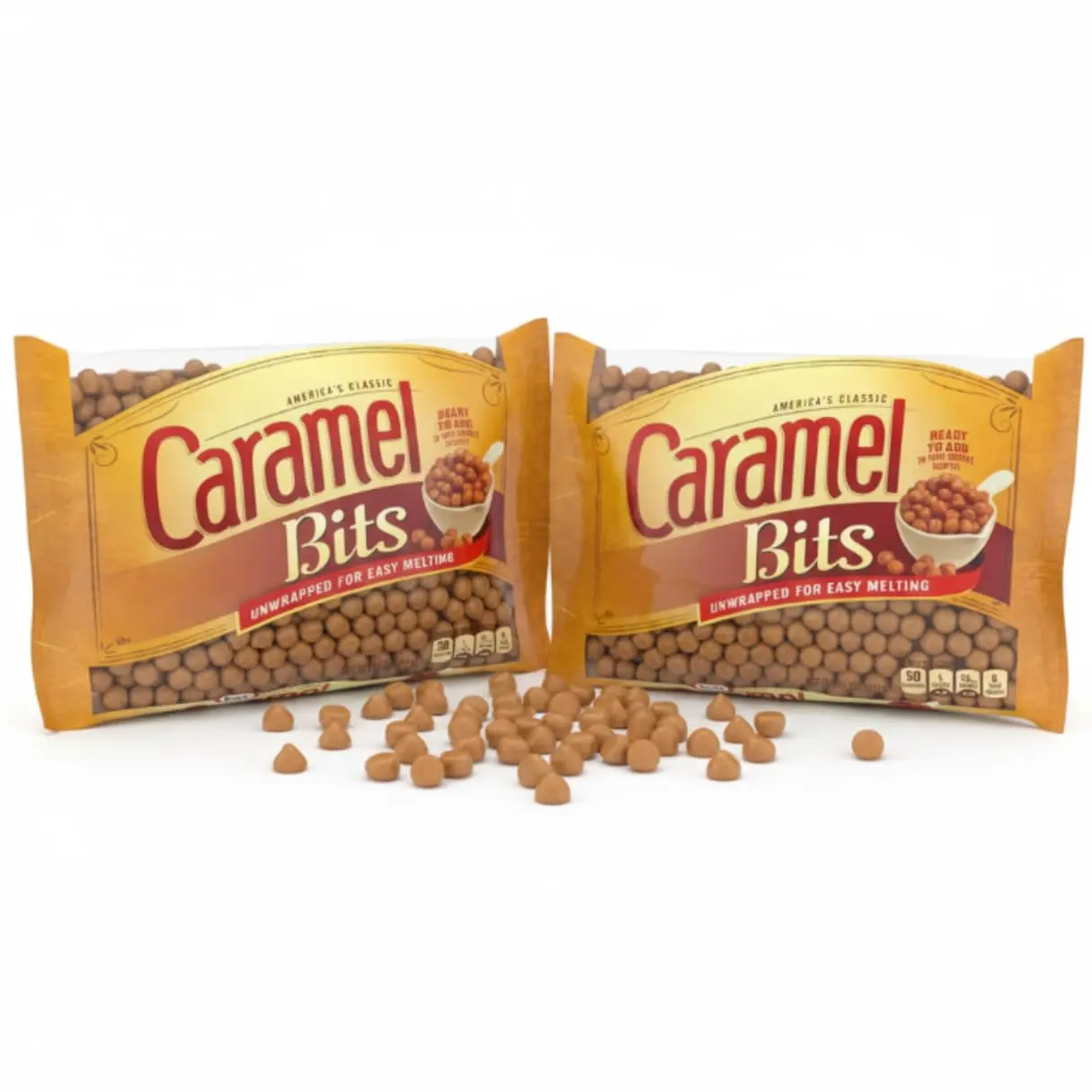 So-Krafts Caramel Bits 11oz (Pack Of 2) - Candy Caramel Bits For Candy Buffet & Topping - Chewy Soft Caramel Candy Bites Unwrapped For Easy Melting.