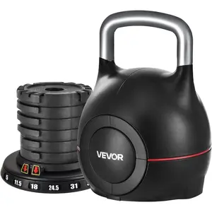 VEVOR Kettlebell, Adjustable Kettlebell with 7 Weight Levels, Die-Cast Aluminum and ABS Material, for Grip Strength Training, Full-body Workout Cross-TrainingVEVOR Super Brand Day