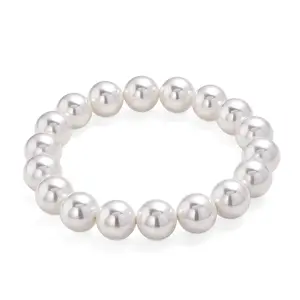 Shop LC White Shell Pearl Stretch Bracelet 7.25-7.75In