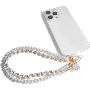 Phone Charm Anti Lost Phone Wrist Strap  Beaded Phone Chain Double Chains Hand Wrist Phone Straps for  Phone Wallet Camera