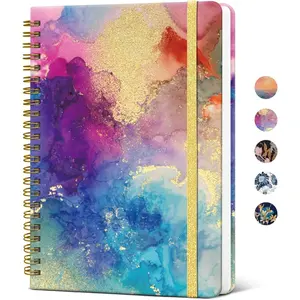 Lined Spiral Journal Notebook For Women, A5 College Ruled Journals For Writing, Hardcover Notebooks For Work, Note Taking And Office School Supplies,140 Pages-Color Splash