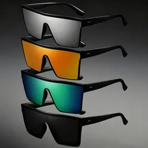 4-Pack Oversized Goggle Sunglasses for Men Women, UV400 Anti-Glare Driving Glasses, One-Piece Shield Frame Protective Eyewear for Car Interior, Travel, Streetwear & Daily Outdoor Use outdoorfun