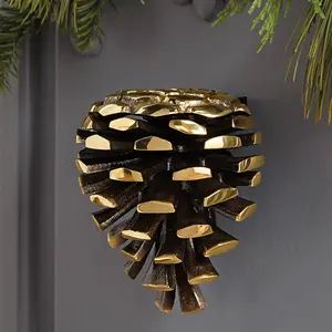 Pinecone Door Knocker by Michael Healy - Handcrafted, Easy Install, Solid Cast Brass or Matte Black Cast Iron
