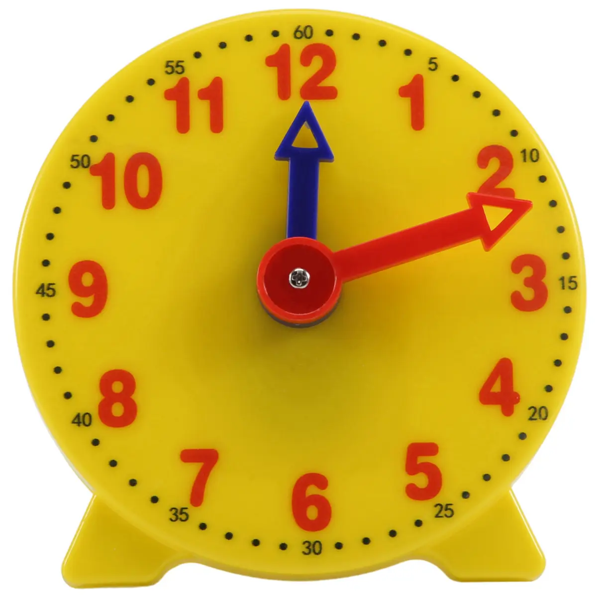 4-Inch Plastic Gear Wall Clock, 12/24 Hour Student Learning Time Model, Teacher School Educational Tool