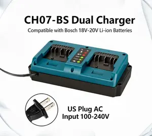 Beytvyow tools Bs Dual Charger Ch07 Fast Charging for Bosch Electric Tools 14.4-18v Li Battery Compact Dual Port Design outdoorfun Lithium Replacement Pack
