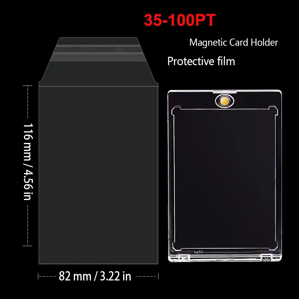 100PCS ReSealable Trading Card Sleeves for Top Loader Card Protectors for Football, Baseball Cards Sports Clear Protector, Card Sleeves Protector for Clear Hard Plastic Sleeves, Trading Card Toploaders, Protective Sleeve