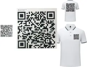 Iron-On QR Code Heat Transfer Vinyl for T-Shirts, Hoodies, Tote Bags– DIY Wearable Art QR Code Sign for Review, Social Media sign– Editable URL, Link to Any Page