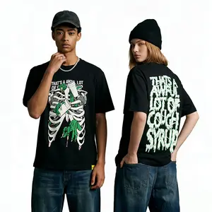 Bold Letter Graphic Tee Streetwear Y2K Trending Oversized Top "That's a Awful Lot of Cough Syrup" Cotton Casual Daily Party Summer Fashion Outfit Men Women Unisex Urban Style