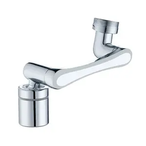 Stainless Steel Mechanical Arm Faucet, Rotating Nozzle, Multi-Function Adapter, Splash Guard for Toilet and Sink, 1 Piece