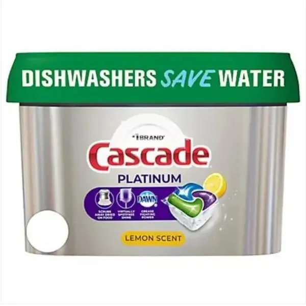 Cascade Platinum Lemon Scent Dishwashing Pacs - 30 Count