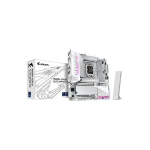 GIGABYTE B860M AORUS ELITE WIFI6E ICE Intel Core Ultra (Series 2) LGA 1851 Motherboard, mATX, DDR5, 3x M.2, PCIe 5.0, USB-C, WIFI6E, 2.5GbE LAN, EZ-Latch