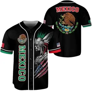 (BLACK) Hot Mexico Baseball Jersey, Mexican Baseball Jersey For Men Women Youth And Kids, Baseball Top For Going Outfit for Fan Sports, Perfect Gift