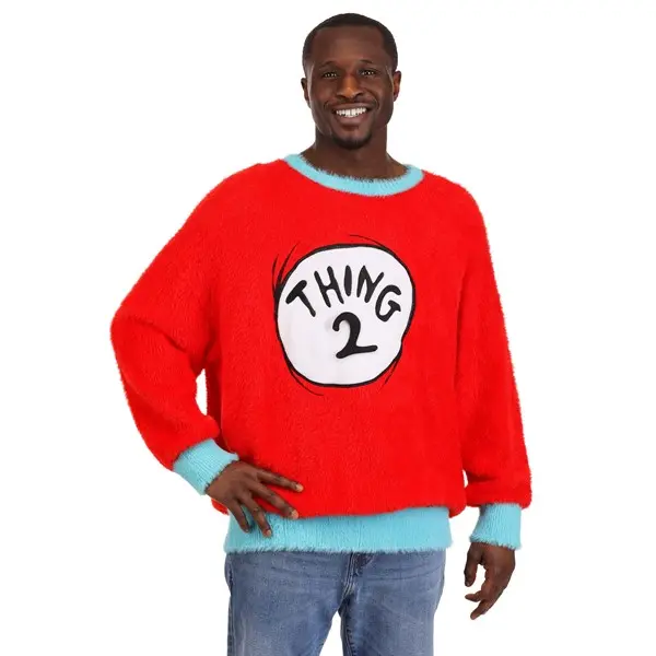 Dr. Seuss Adult Thing 1 & 2 Christmas Sweater