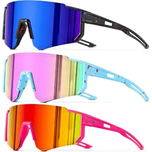 3PACK Kids Sunglasses Polarized Youth Baseball Sunglasses Boys Girls Softball Cycling UV400 Protection Goggles