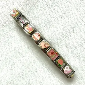 Pink Aesthetic Italian Charm Bracelet