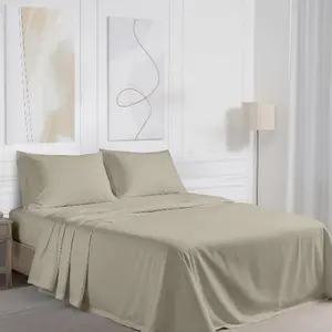 Ruvanti 100% Cotton Percale Sheet Set – Ultra Soft Hotel-Quality Bedding with Deep Pockets, Breathable, Elegant Design, Soft Touch, OEKO-TEX Certified