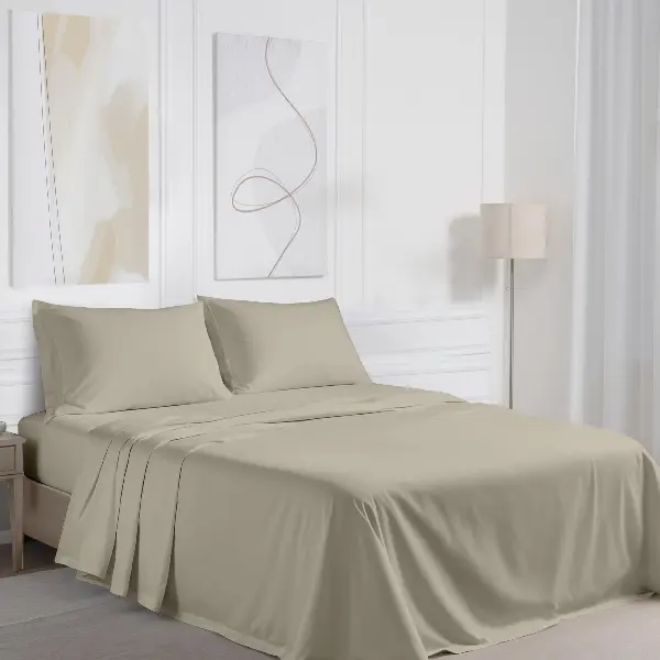 Ruvanti 100% Cotton Percale Sheet Set – Ultra Soft Hotel-Quality Bedding with Deep Pockets, Breathable, Elegant Design, Soft Touch, OEKO-TEX Certified