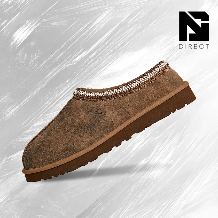 UGG Men's Tasman Baxter Suede Slipper in Chestnut, Lightweight Shock-Absorbent Comfort for Everyday Casual Wear, Running, Everyday Wear