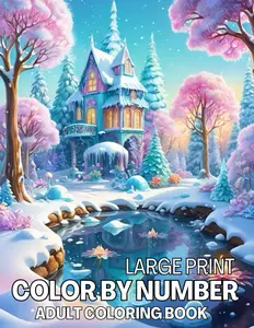 Large Print Color By Number Adult Coloring Book: Fun & Easy Large Print 53 Beautiful Design Coloring Pages (New Color by Number Coloring Book for Adults)