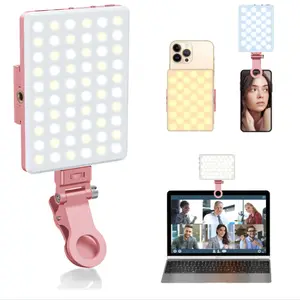 Portable Selfie Light, 1 Count USB Rechargeable Selfie LED Lights Clip for iPhone Android Camera, Phone Tablet Digital Camera Fill Light for Live Streaming Makeup Vlog, Phone Accessories for Travel, Lights, Gifts for Mums