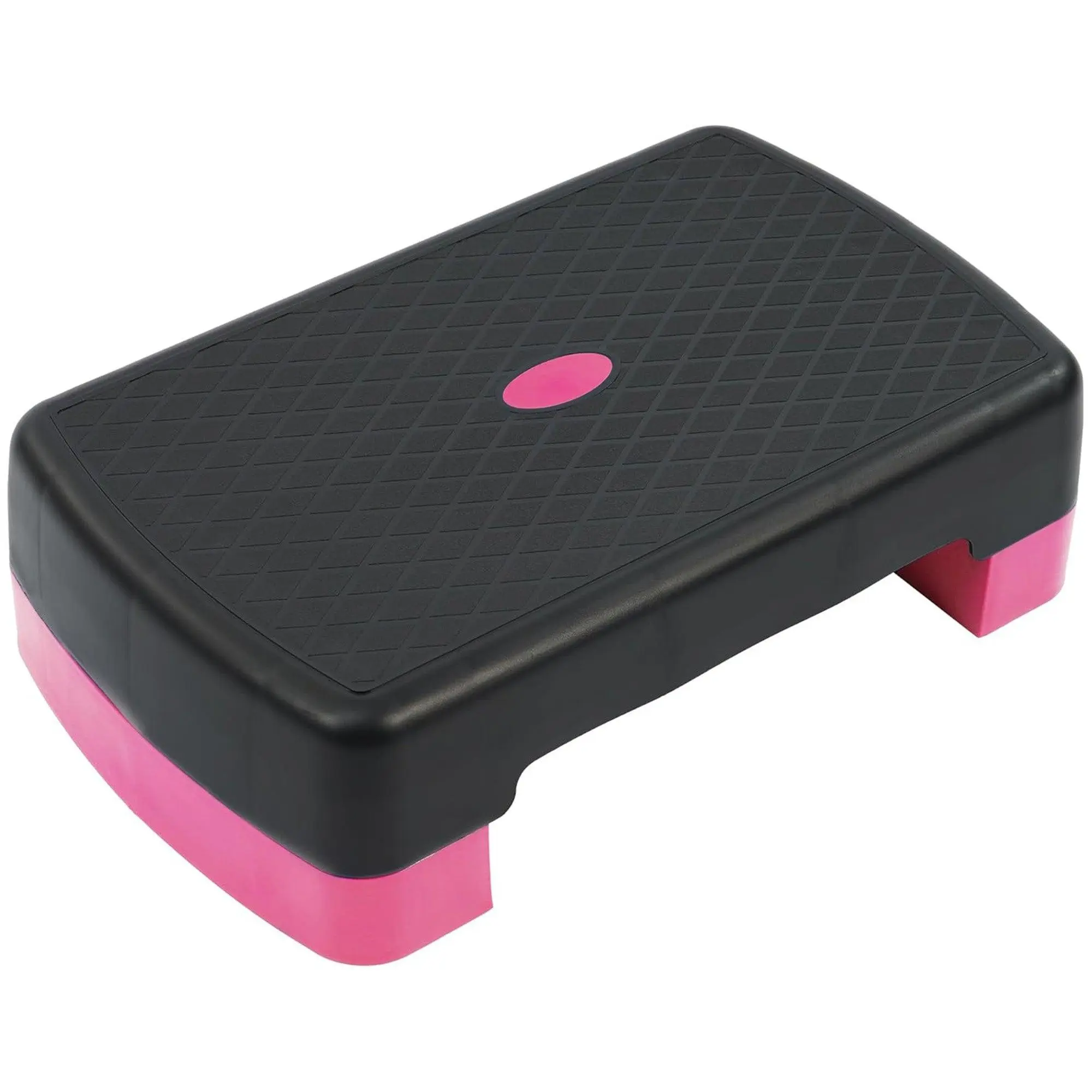 Fitvids 18" Workout Aerobic Stepper Platform with Adjustable Risers, Black/Pink Fitvids 18" Workout Aerobic Stepper Platform with Adjustable Risers, Black/Pink