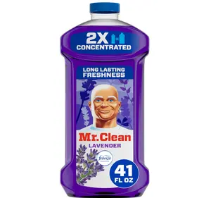 Mr. Clean All Purpose Cleaner, Floor Cleaner for Mopping Home, Bathroom, & Kitchen, Cleaning Liquid for Mop & Bucket, Cleaning Supplies, Multi-Surface Dilutable, Lavender, 41oz