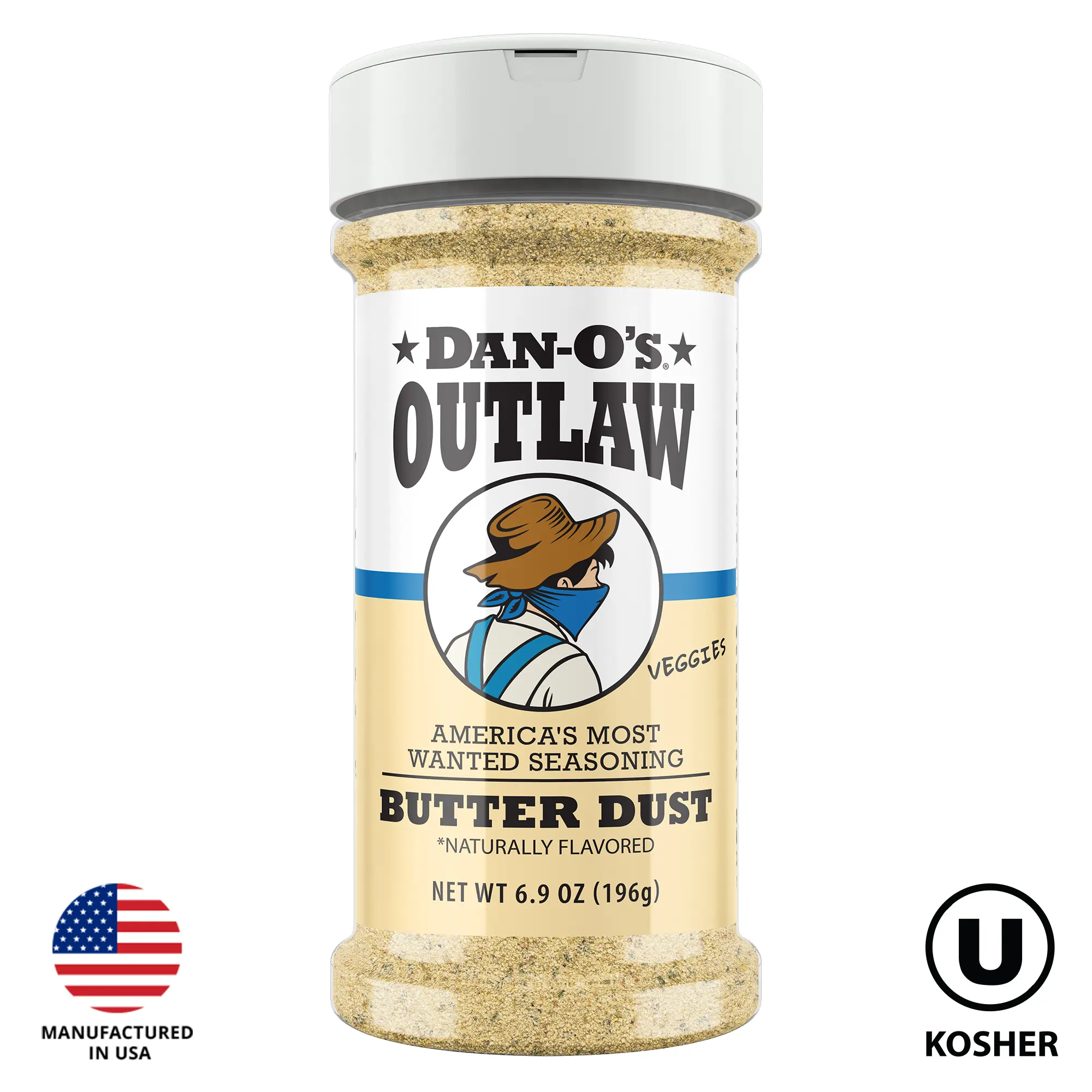 Dan-O's Outlaw Butter Dust Seasoning - America's Most Wanted Seasoning for Steak, Veggies & More - 6.9 oz Bottle Dan-O's Outlaw Butter Dust Seasoning - America's Most Wanted Seasoning for Steak, Veggies & More - 6.9 oz Bottle