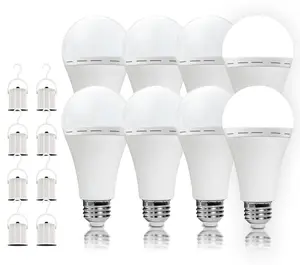 Rechargeable Emergency Light Bulbs  Battery Powered LED Light Bulb 6000K Daylight E26 120 Volt 9W 60W Equivalent with 1200mAh for Home Power Outage Camping Hurricane