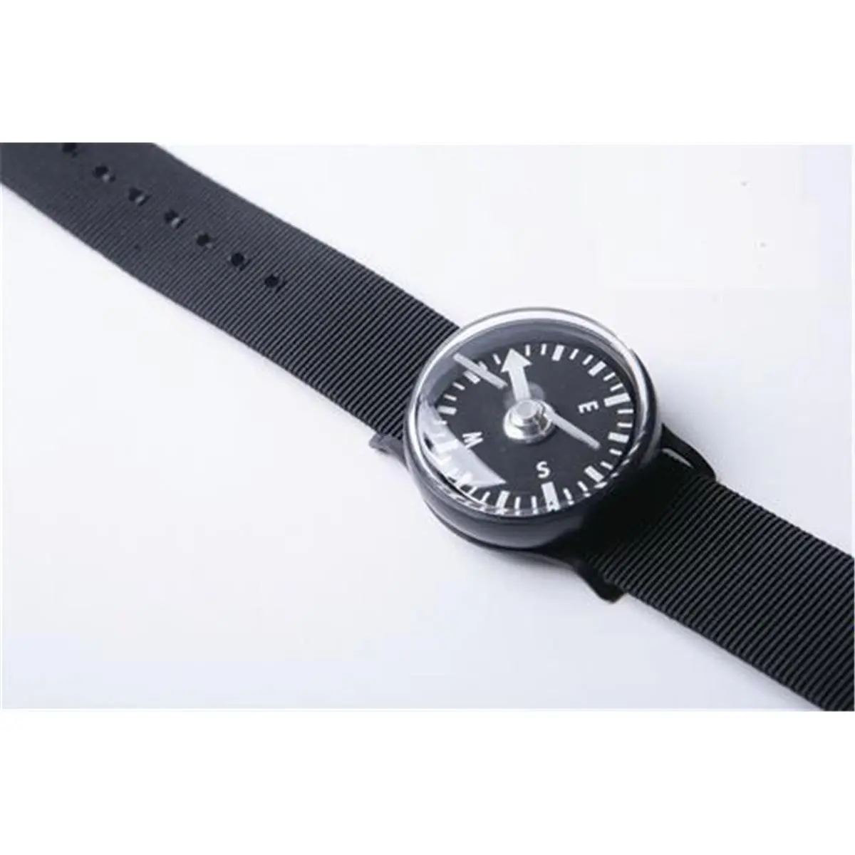 Cammenga Military Analog Wrist-Mounted Compass - Aluminum Anodized Black, Induction Damping, Sapphire Jewel Bearing, Heavy-Duty Nylon Band, 10-Degree Graduations, Water-Resistant, Phosphorescent Markings, Unisex Camping Hiking Navigation Gear, Wrist-Mount