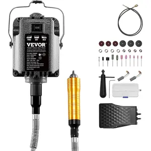 Father's Day Gift VEVOR Flex Shaft Grinder, 1200W 30,000RPM Electric Flex Shaft Rotary Tool Carver, Multi-functional Hanging Grinding Machine with 31PCS Accessories & Foot Pedal for Carving Buffing Drilling Polishing