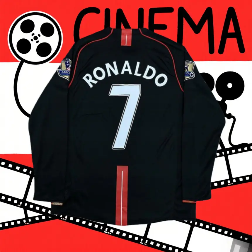 07 08C7 Ronaldo Away Black Long Sleeve Vintage JerseyFanEdition Edition