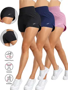 Women's Athletic Yoga Shorts Set, High-Waisted Slim-Fit Design, Breathable Quick-Dry Material, Ideal for Summer Workouts & Casual Wear