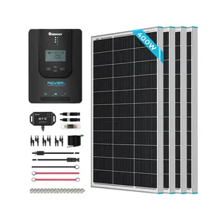Renogy 400W 12V Solar Power System | 4x 100W Panels, 40A MPPT Charge Controller, Bluetooth, Z Brackets, Adaptor Kit & Tray Cables Set