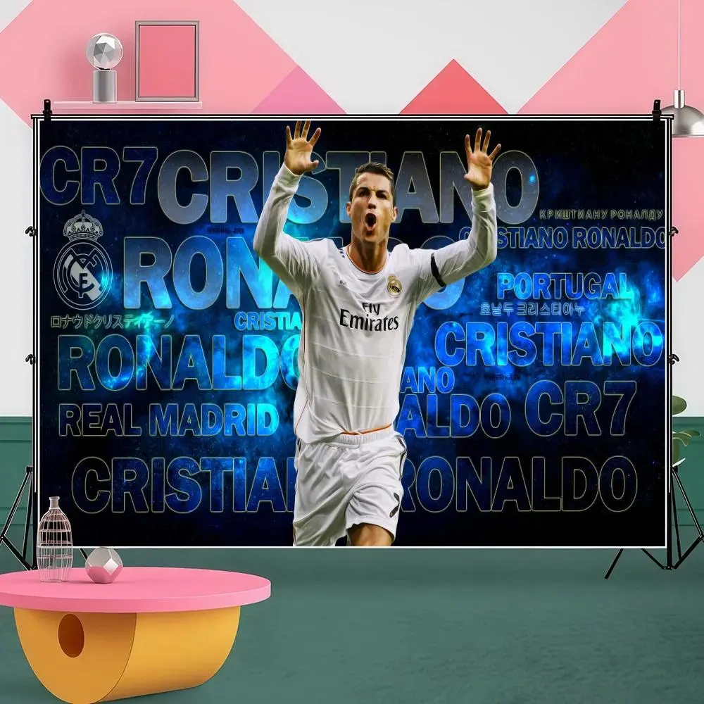 Playful CR7 Famous Football Player Prints Tapestry - Lightweight Home Decor Wall Backdrop, Fold & Store Fast, Ideal for Birthday Party Baby Shower Supplies, Room, Party Backdrop Decoration