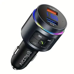 V5.0 Fm Wireless Transmitter Car, Qc3.0 Fast Charging, Wireless Car Charger, LED Backlit Display, Bluetooth-compatible Connectivity, Ideal for Daily Use