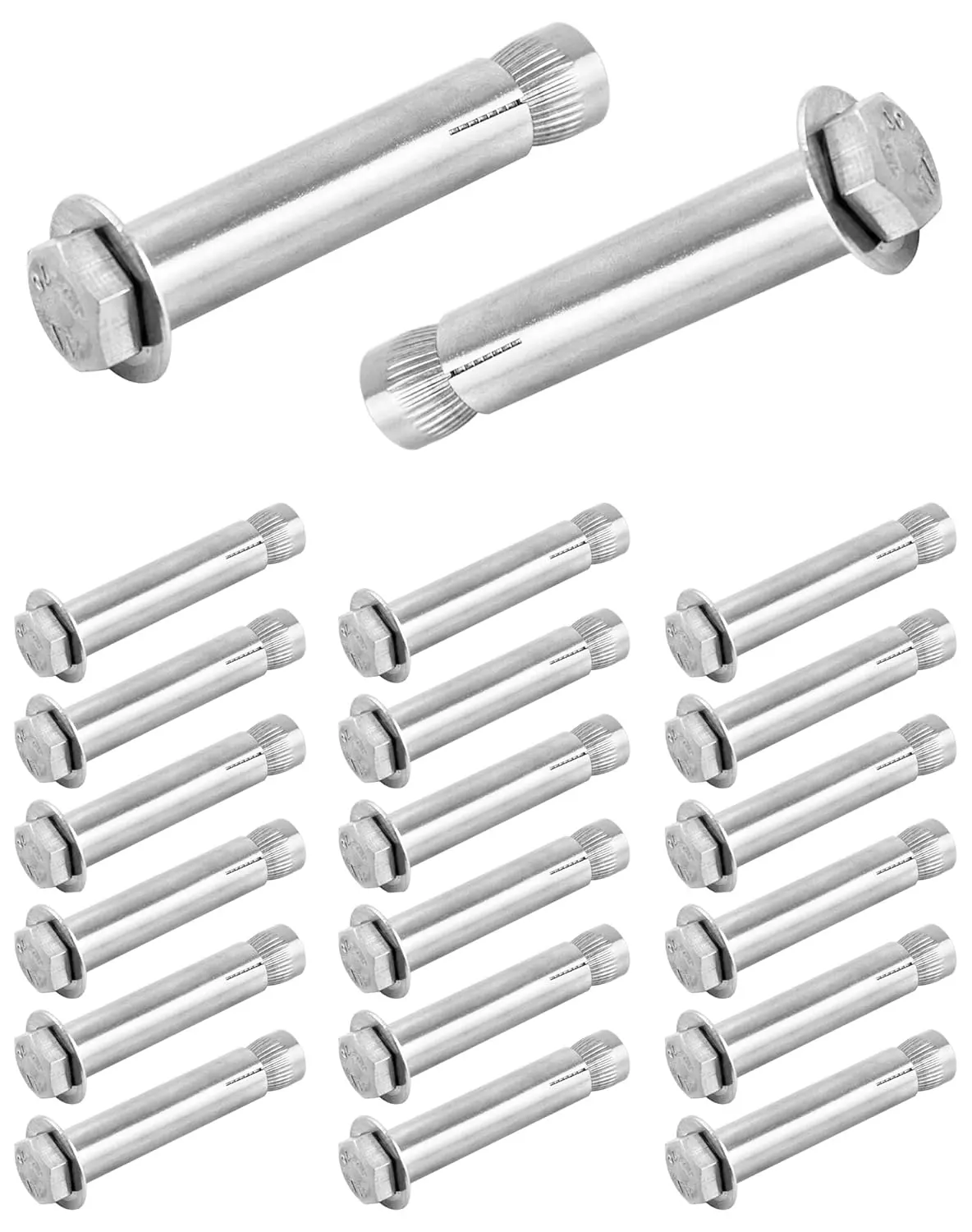 304 Stainless Steel External Hex Expansion  M8x60mm, 20 count Anti- Metal Bolt for Concrete and Masonry Anchors