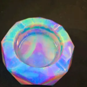 Tye Dye Glow in the dark resin ashtray