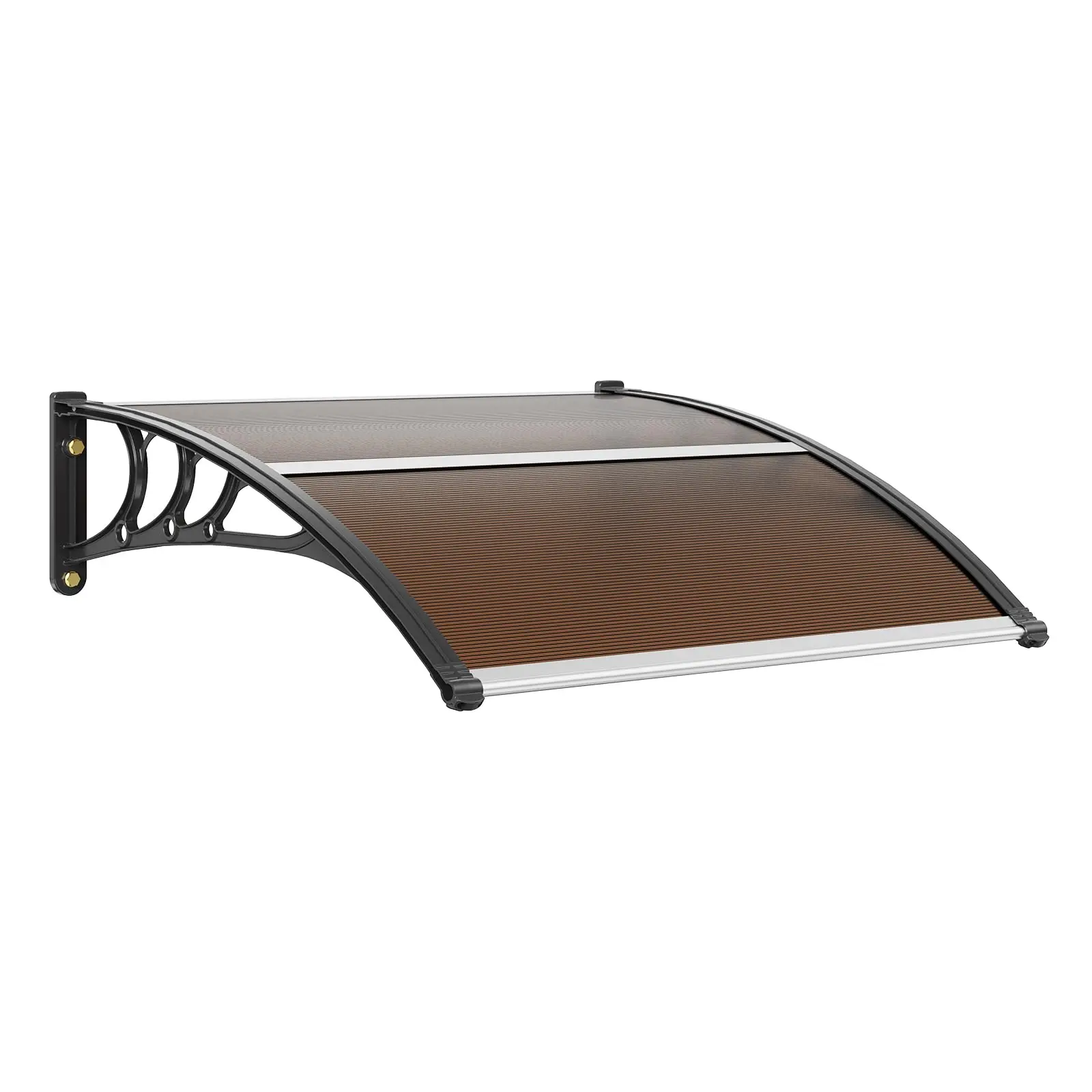 Window Awning Door Canopy, Modern Polycarbonate Front Door Canopy, Patio Awning Canopy Window Door Cover for Rain Snow Sunlight Protection Hollow Sheet (40" x 40", Brown)