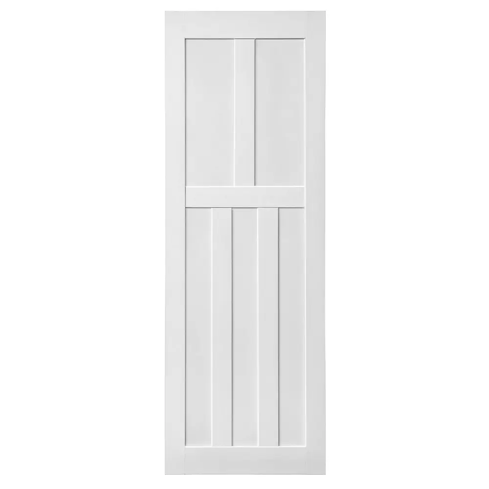 YYDS CRAZY ELF 28" x 84" Five Panel Real Primed Door Slab, DIY Panel Door, Modern Interior Barn Door, Moisture-proof, Anti-deformation, Pre-Drilled Ready to Assemble, Suitable for Pre-hung and Barn Door