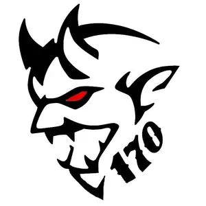 2x Demon 170 Redeye Vinyl Decal Fender Door for Dodge Challenger SRT Demon Hellcat Charger E85