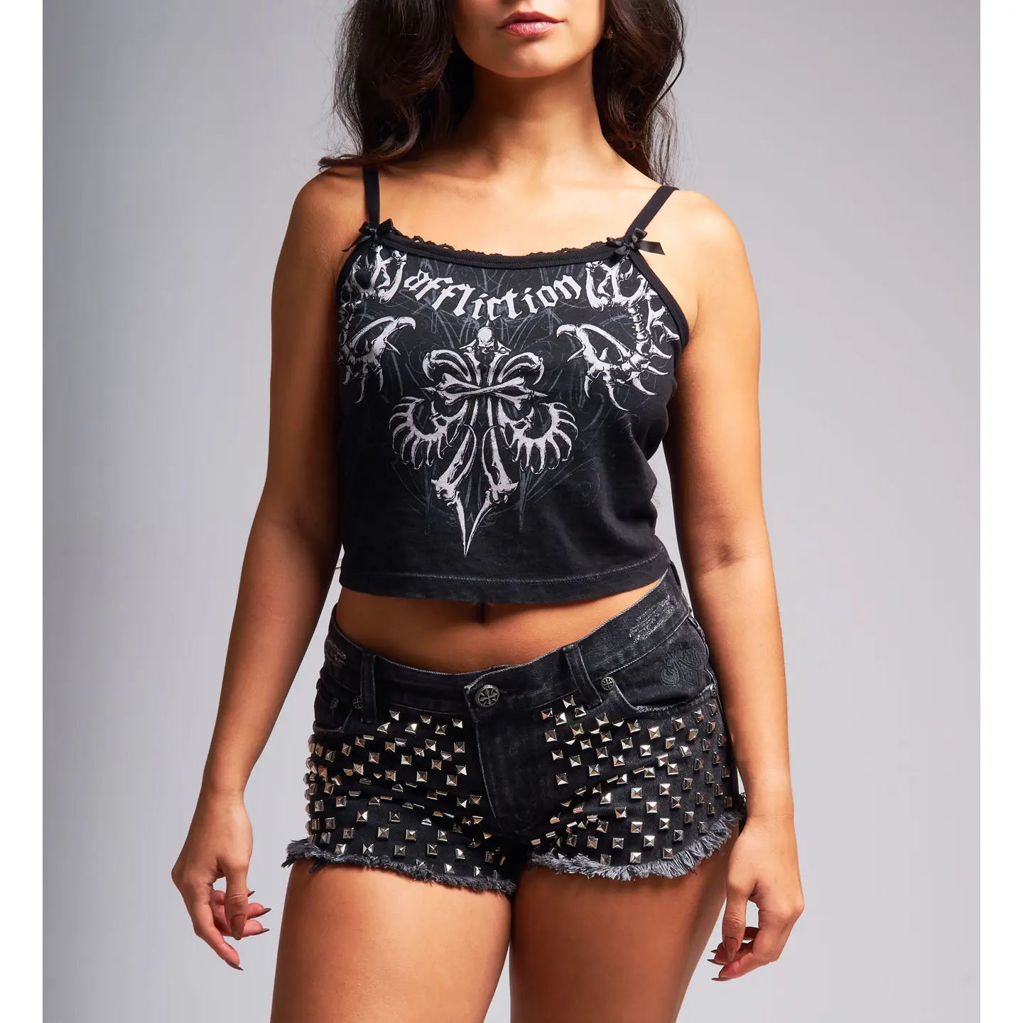Affliction Women's Tank Top T-shirt Skeleton