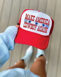 Make America Cowboy Again-Red and White Unisex Foam Trucker Hat
